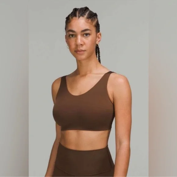 Lululemon In Alignment Bra Light Support Activewear Workout Brown  32D - Picture 2 of 12